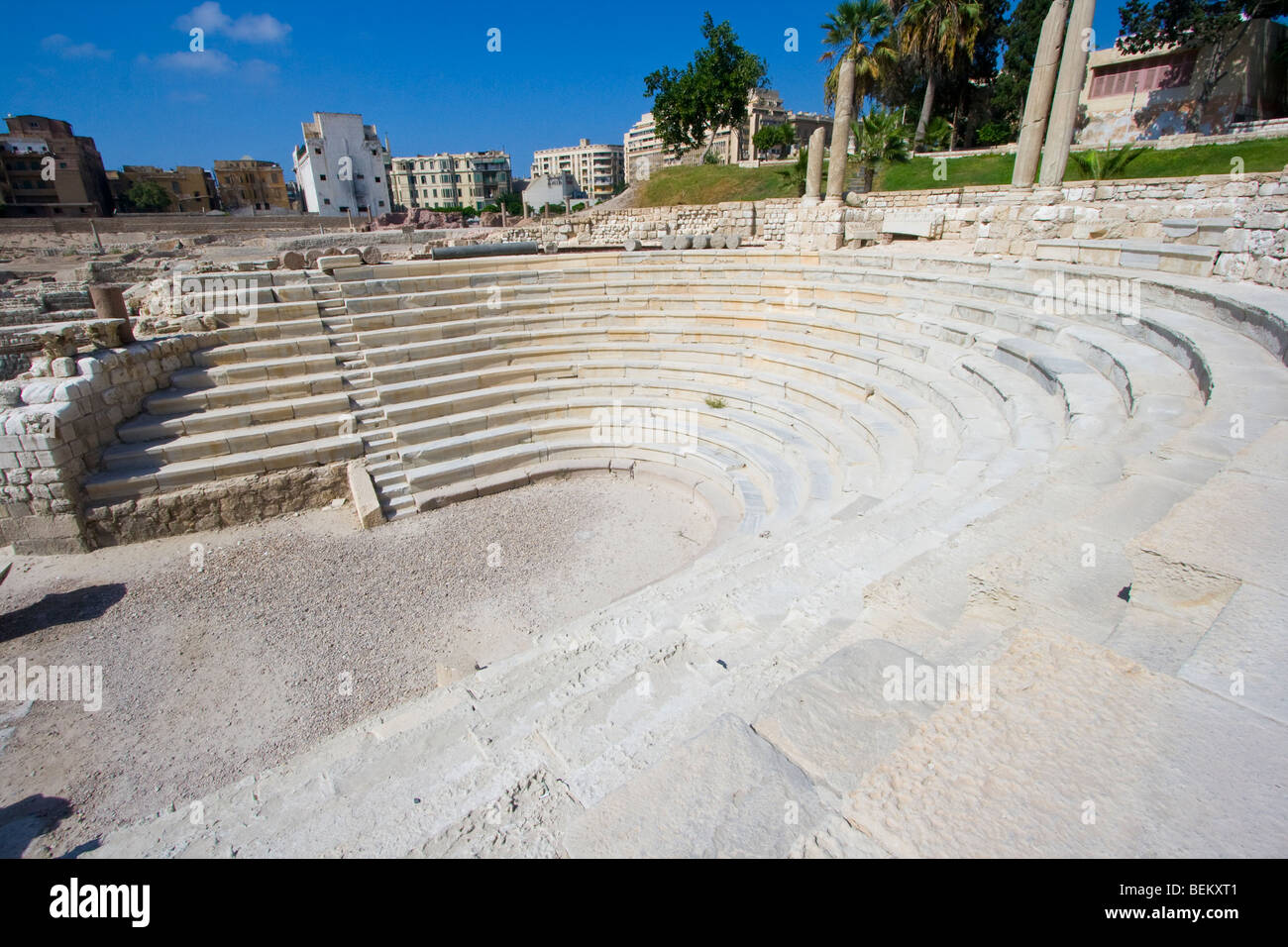 Roman Amphitheatre in Alexandria Egypt Stock Photo