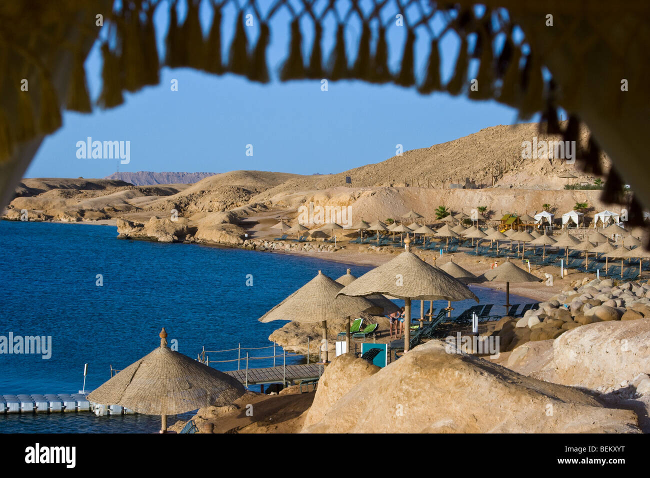 Beach at a Luxury Resort in Sharm el Sheikh Egypt Stock Photo