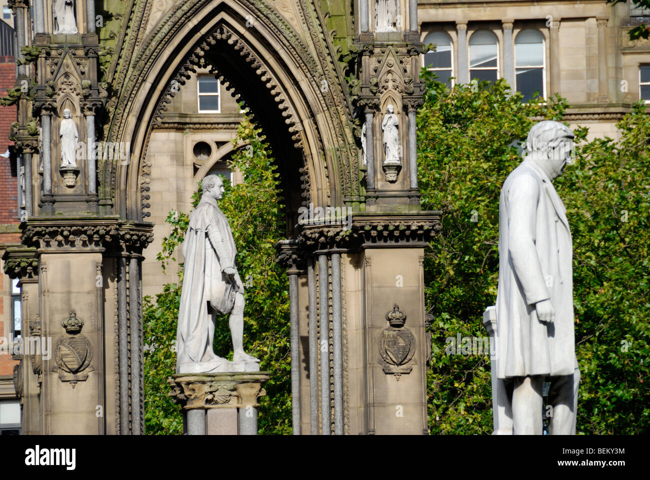 Statues in Albert Square, Manchester, England, UK Stock Photo Alamy