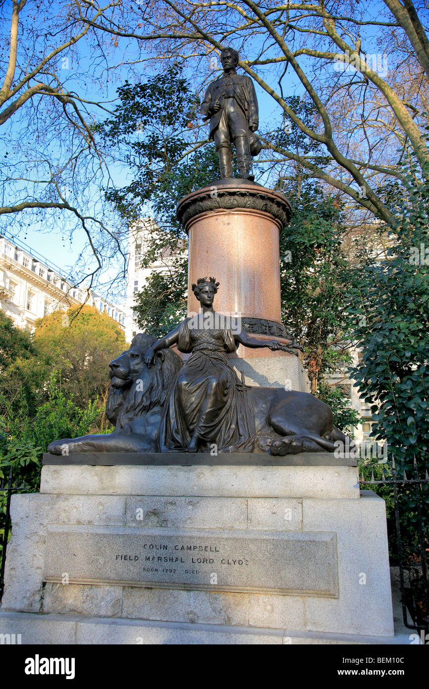 Colin Campbell Statue Field Marshal Lord Clyde erected in 1867 in Waterloo Place London Capital City England UK Stock Photo