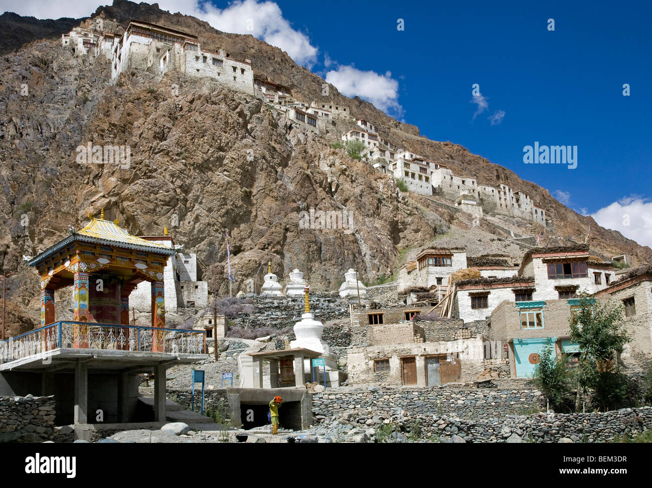 Karsha village and gompa. Zanskar. India Stock Photo