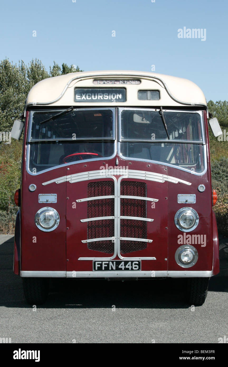 East Kent Beadle/ Leyland TD5 1951 veteran coach, on show at the Bank Holiday Mining Heritage Festival at Fowlmead Country Park Stock Photo