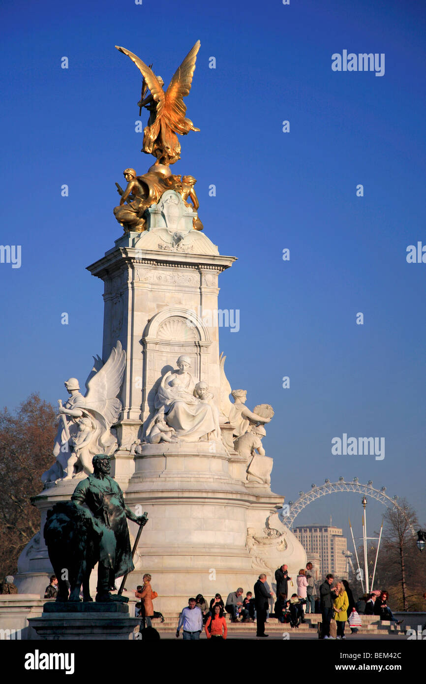 Gold Statue on Victoria Memorial Outside Queens Residence Buckingham