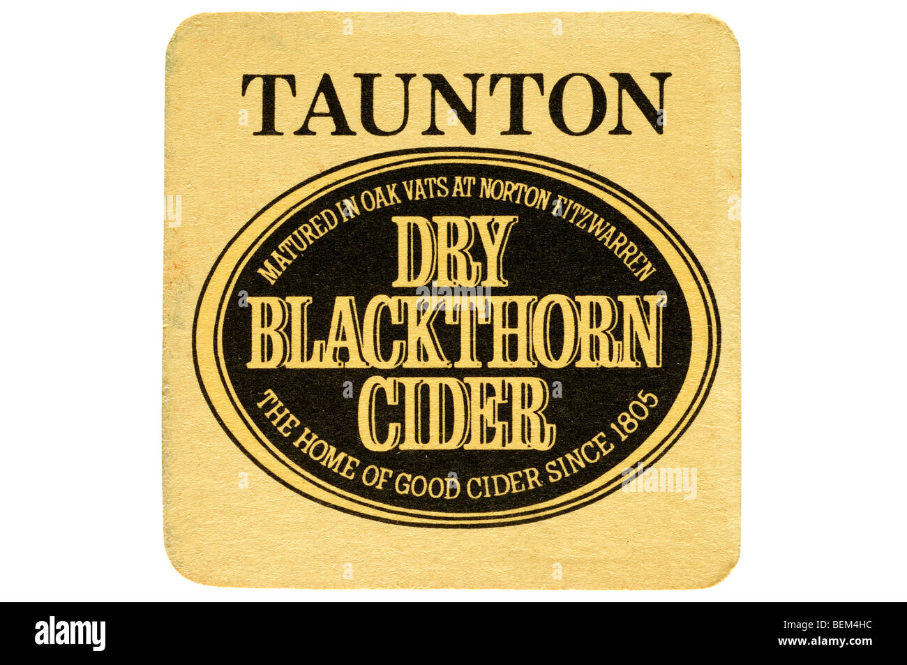 taunton matured in oak vats at norton fitzwarren dry blackthorn cider the home of good cider since 1805 Stock Photo