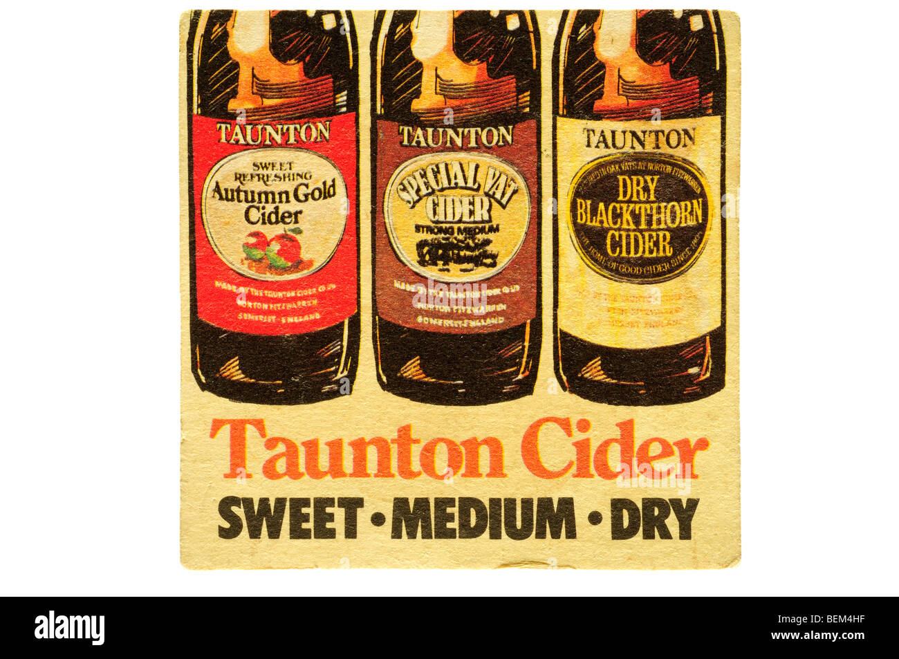 taunton cider sweet medium dry Stock Photo