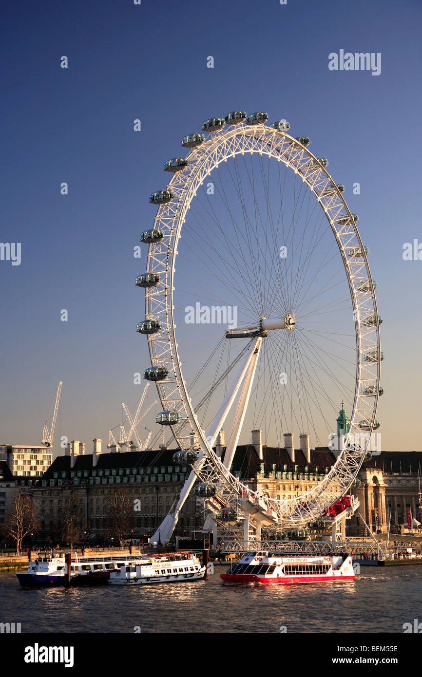 London Eye Millennium Wheel South Bank River Thames Westminster London Capital City England UK Stock Photo