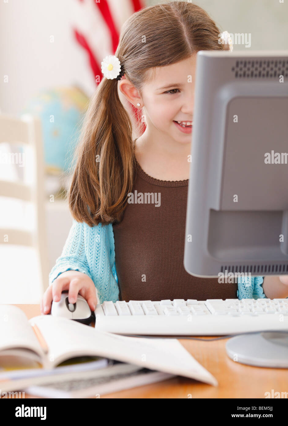 Child at computer Stock Photo - Alamy