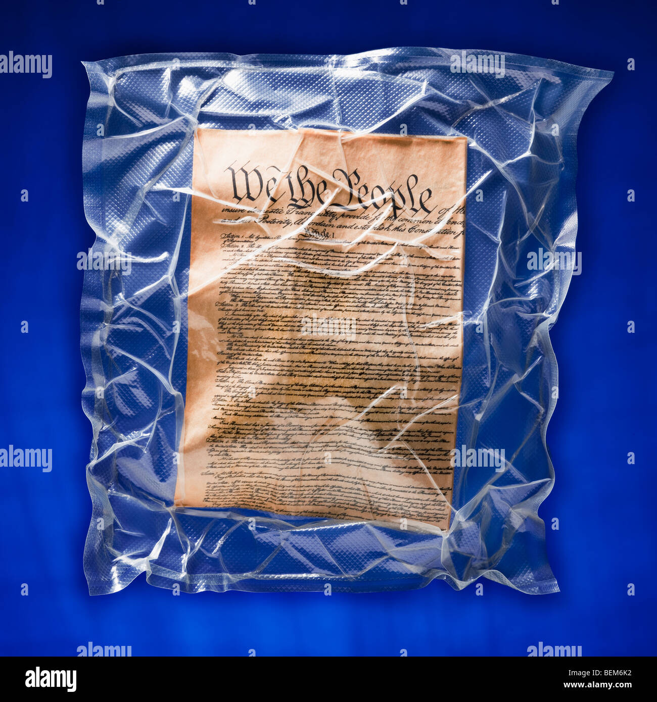 Shrink wrapped declaration of independence Stock Photo