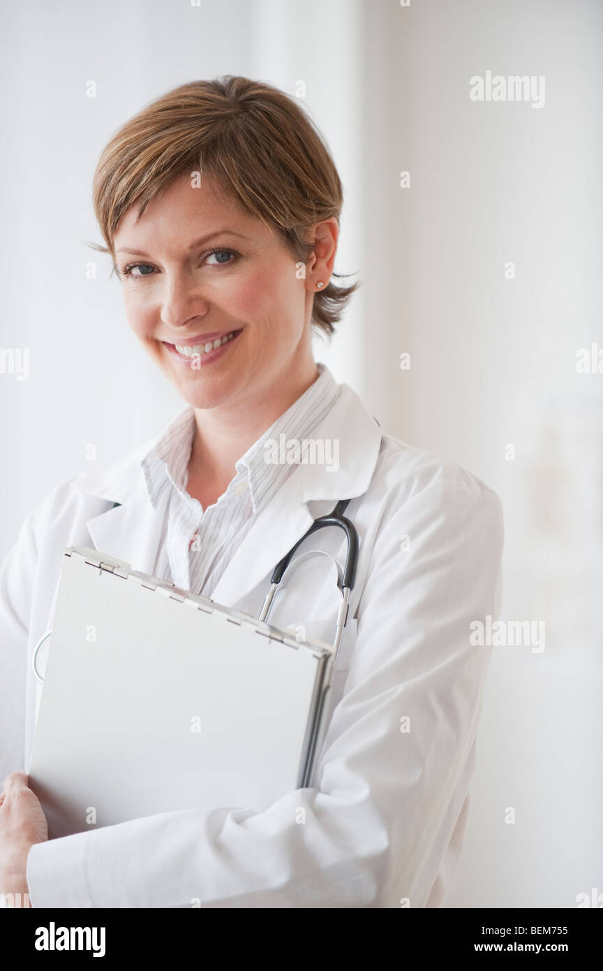 Female doctor smiling Stock Photo