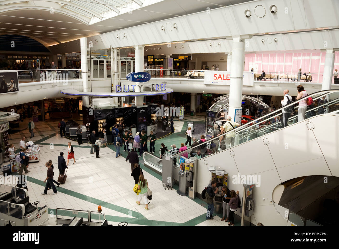The departure lounge of South Terminal. Gatwick airport. London. UK
