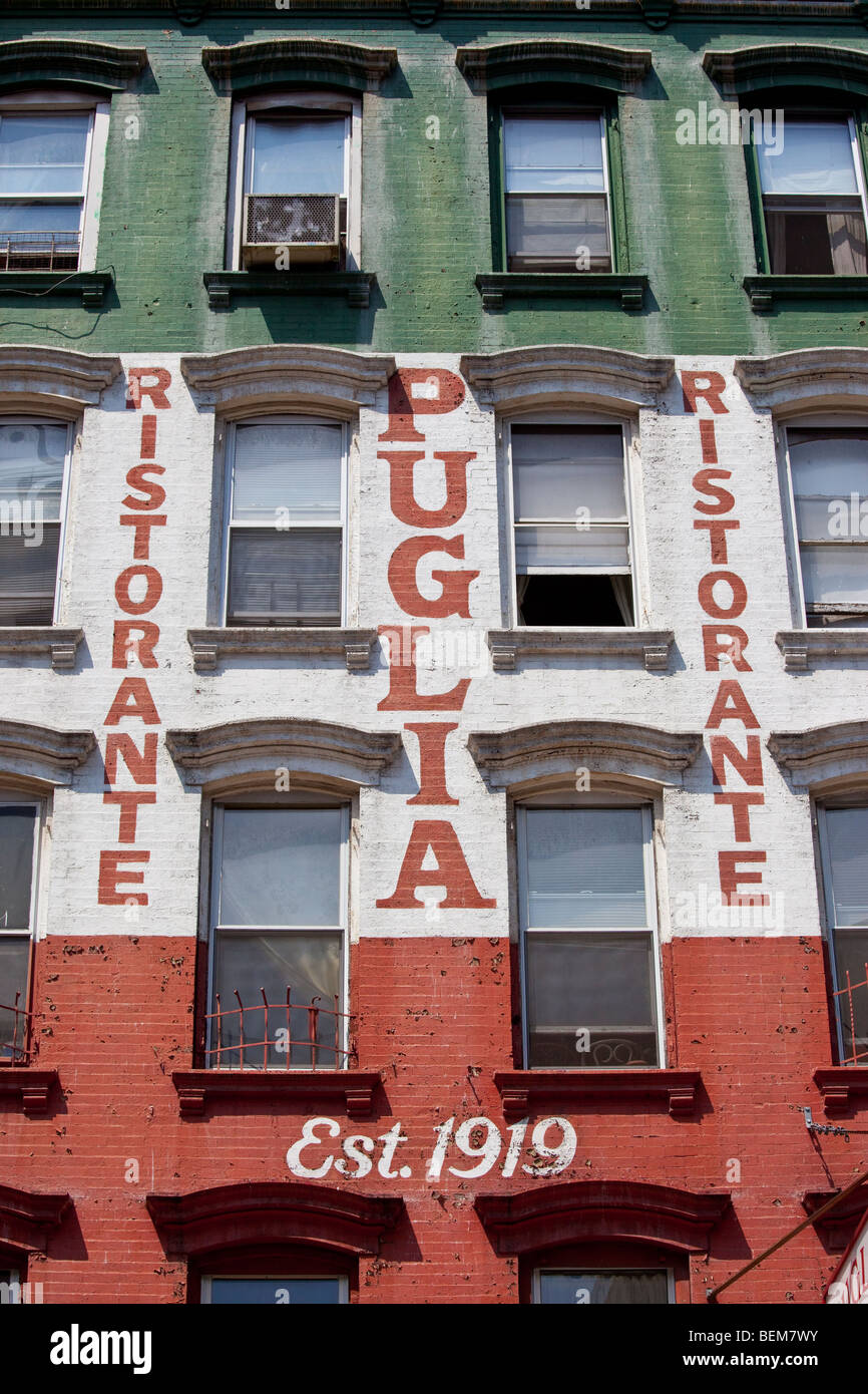 Puglia Restaurant in Little Italy in Manhattan, New York City Stock