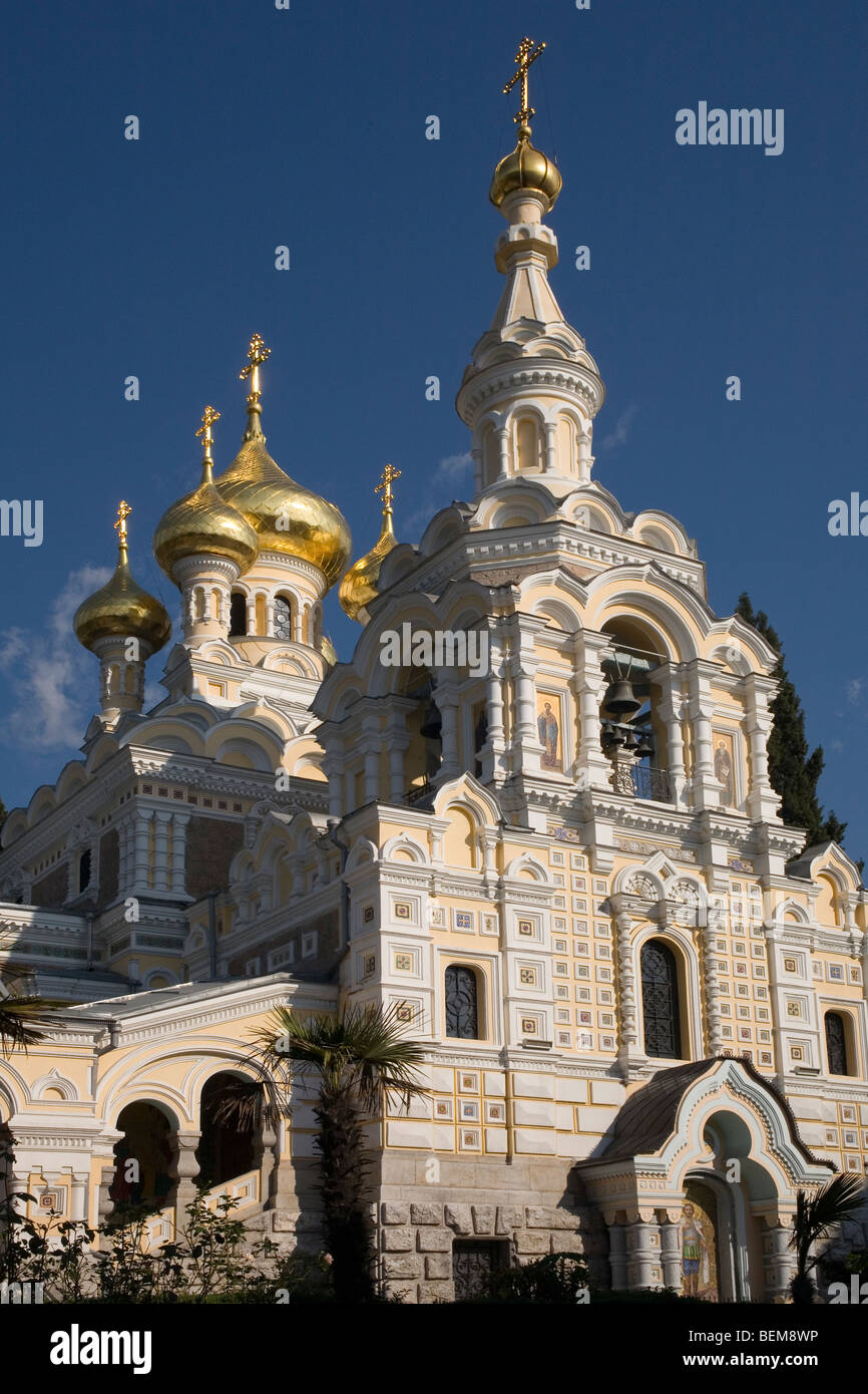 Ukraine Crimea Yalta Alexander Nevski church Stock Photo