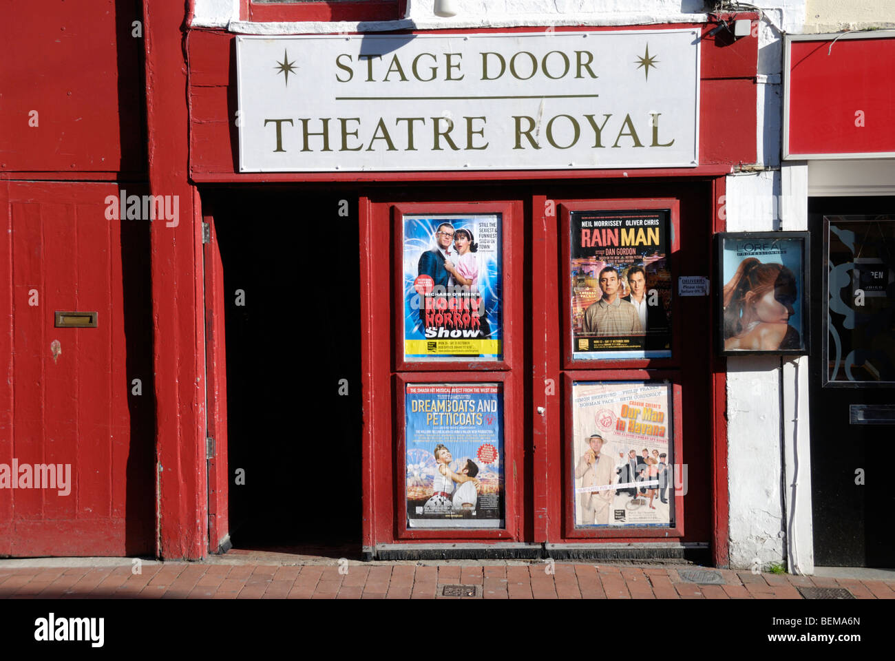 Theatre Royal Stage Door Brighton East Sussex England Uk Stock
