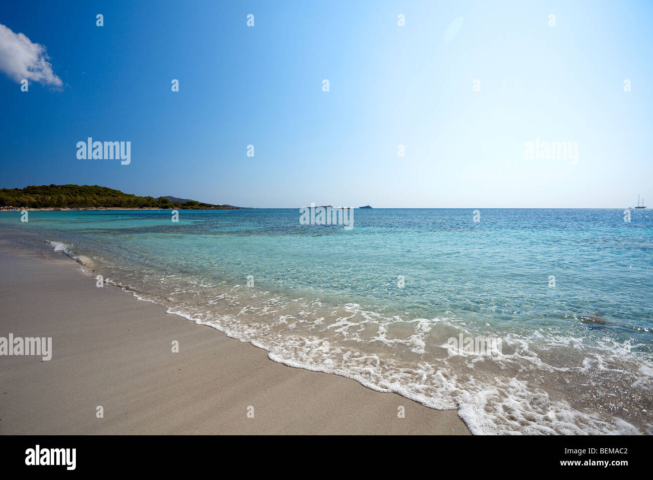 Cala Lu Impostu Beach. North east Sardinia. Emerald sea Stock Photo