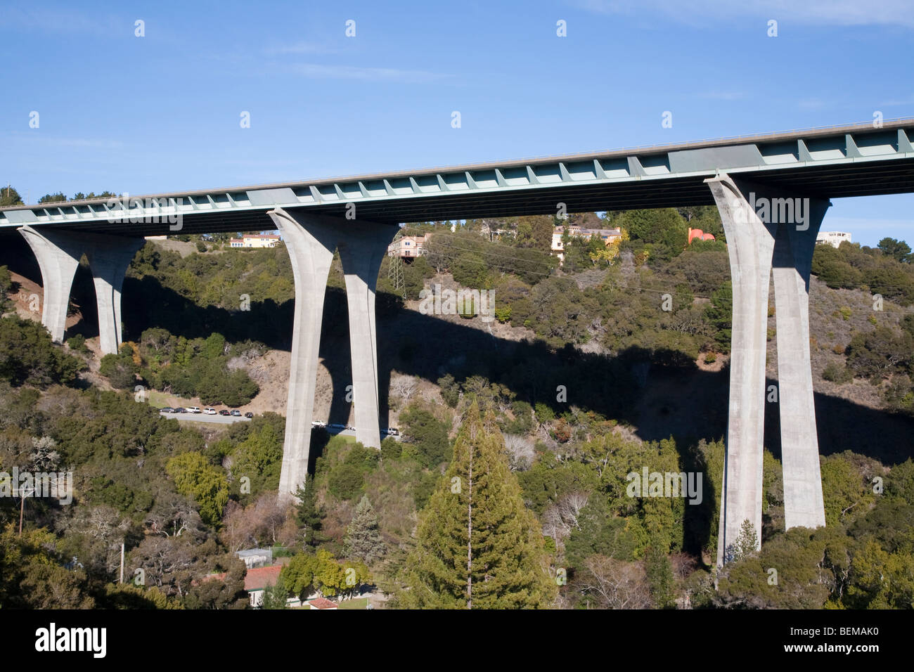 Interstate Highway 280 Bridge in San Mateo, California, USA Stock Photo