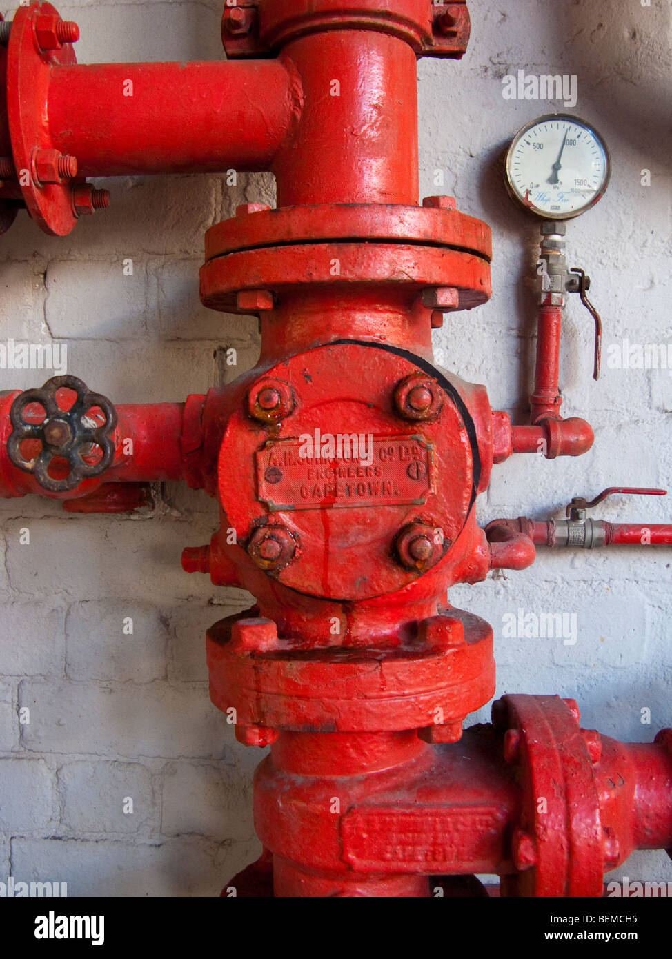 Red Industrial Water Pipe, Cape Town South Africa Stock Photo Alamy