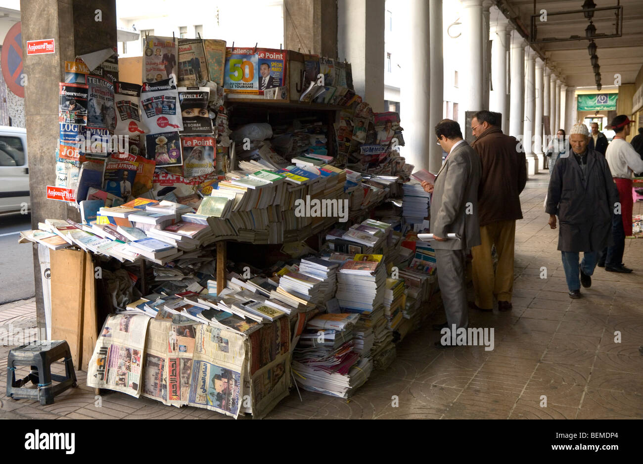 Magazine stall, Casablanca, Morocco, Africa Stock Photo