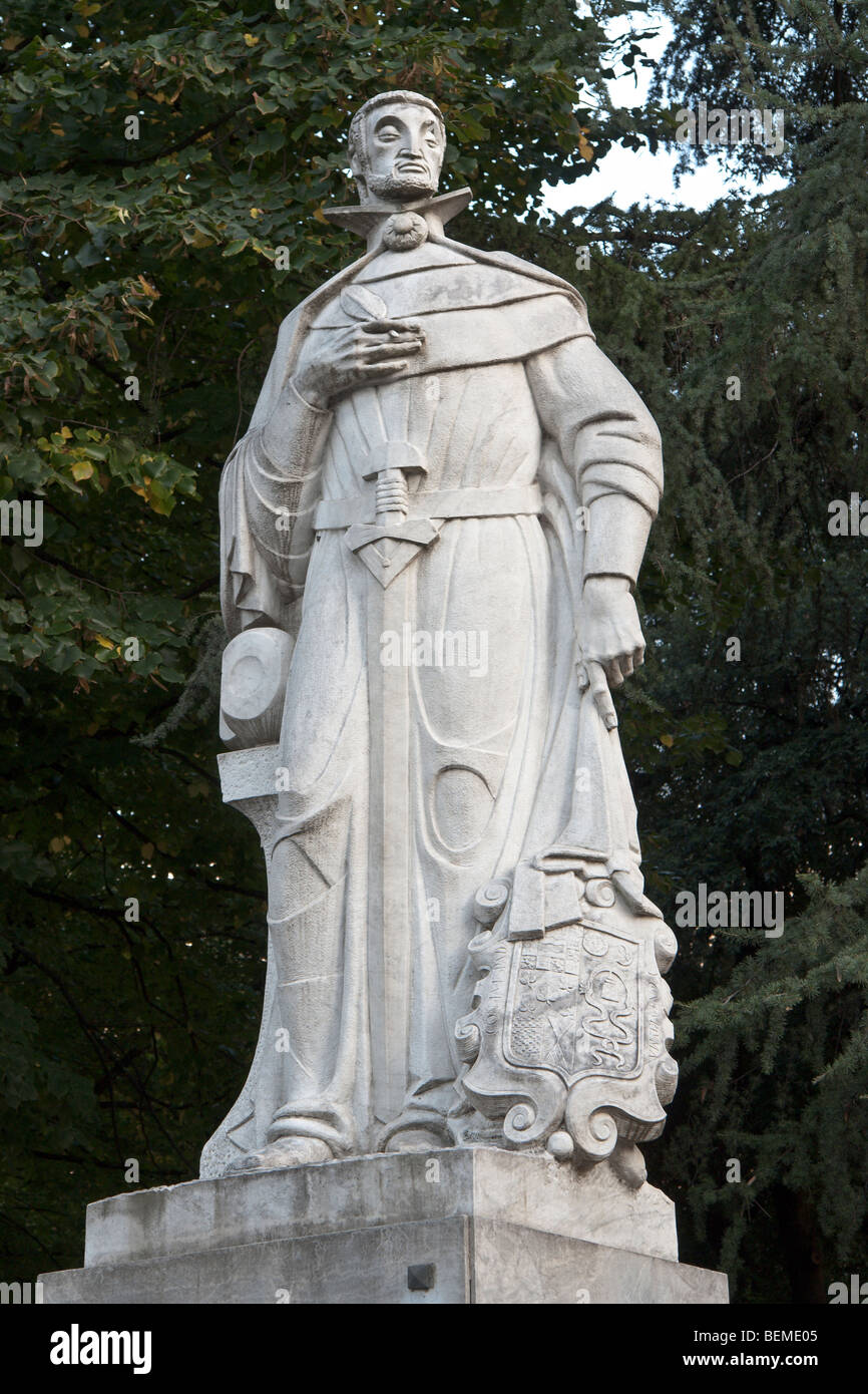 Monument to the 'Inca' poet Garcilaso de la Vega in the park of Villa Borghese in Rome. Stock Photo