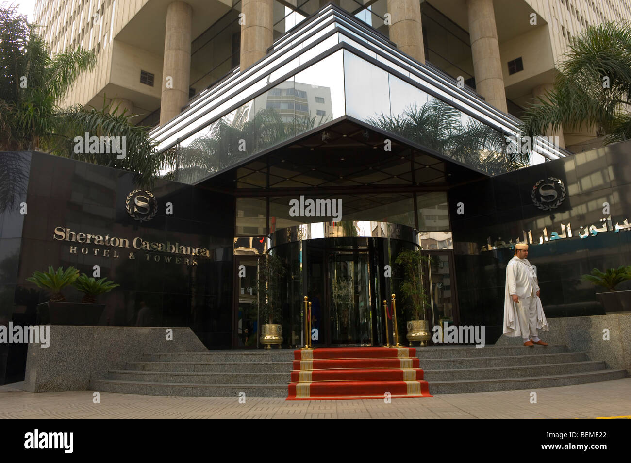 Sheraton Casablanca Hotel entrance, Casablanca, Morocco, Africa Stock Photo