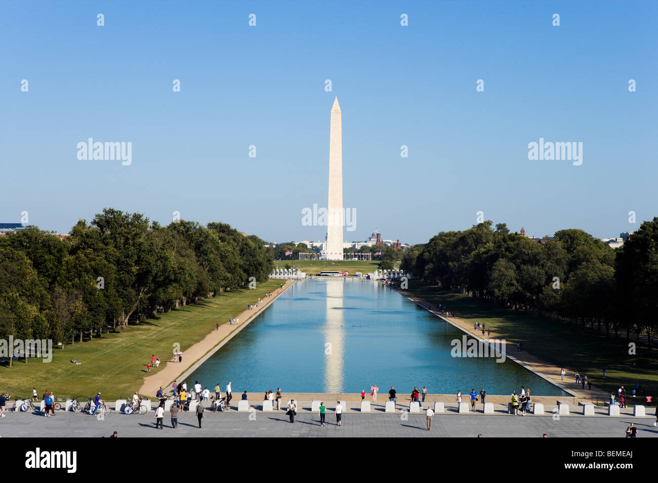 The Reflecting Pool and Washington Monument, Washington DC, USA Stock Photo
