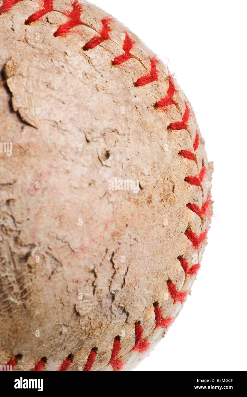 baseball with red stitching baseball isolated on white background Stock Photo