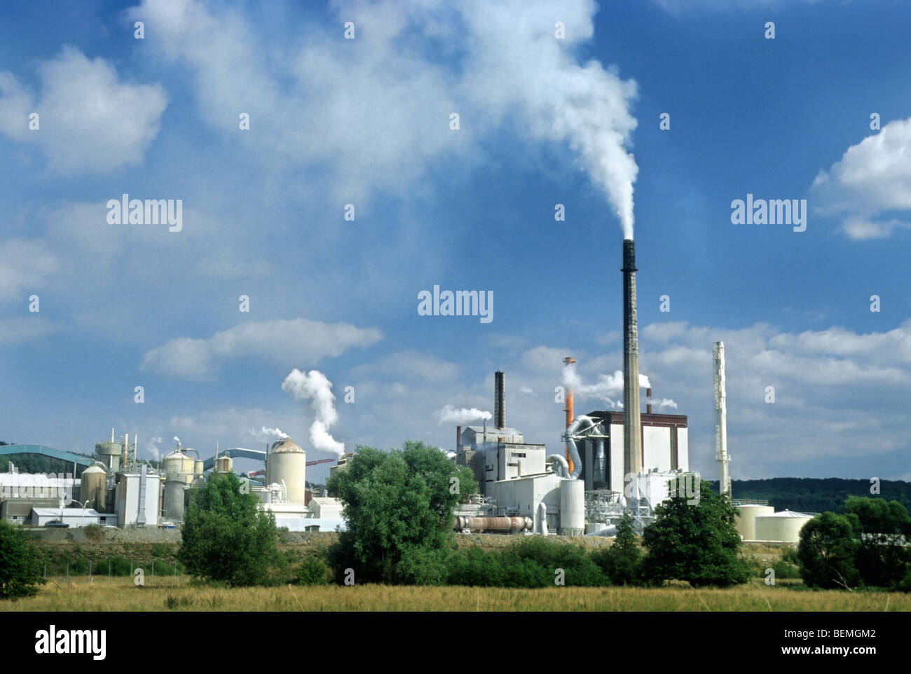 Air pollution from smoke from industrie Stock Photo