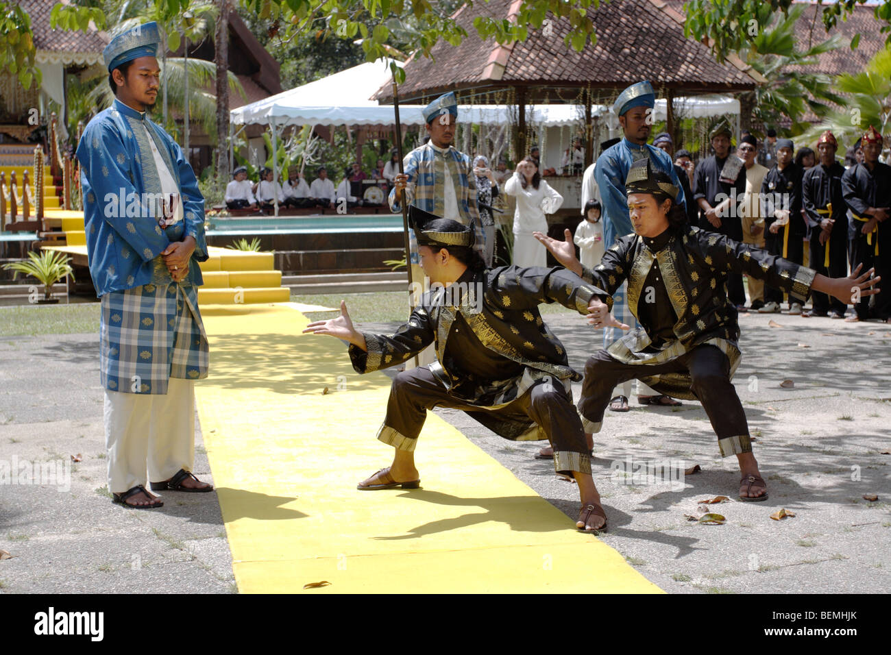Demonstration on Silat, the Malay art of self defence in Terengganu, Malaysia. Stock Photo