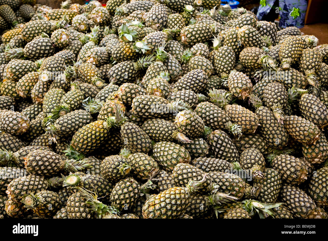 Pile of fresh pineapple at outdoor market in Accra Ghana Stock Photo Alamy