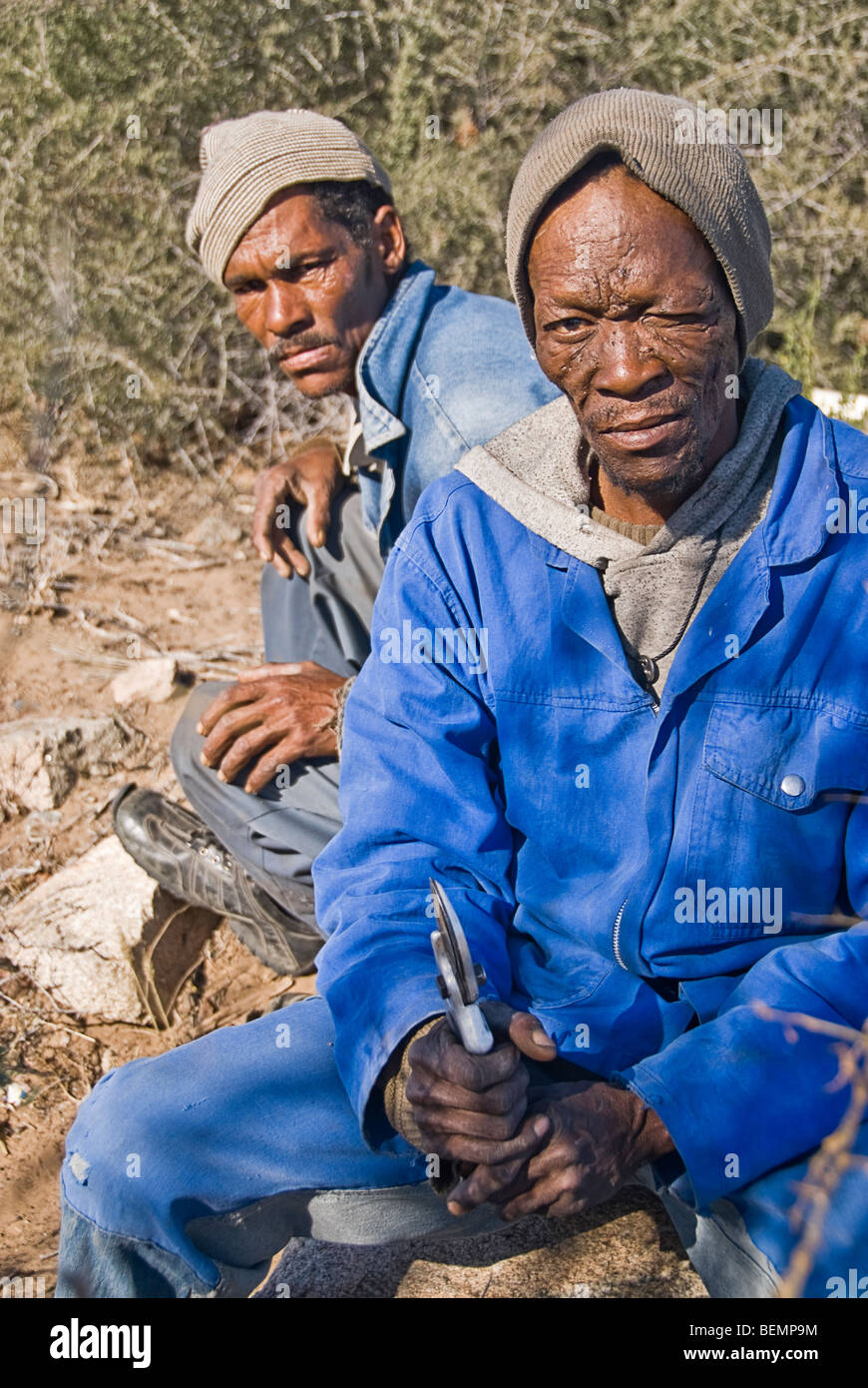 Field workers at rest. South Africa. Stock Photo