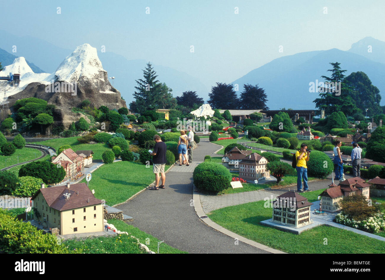 Leisure park Swissminiatur in Melide, Ticino, Switzerland Stock Photo