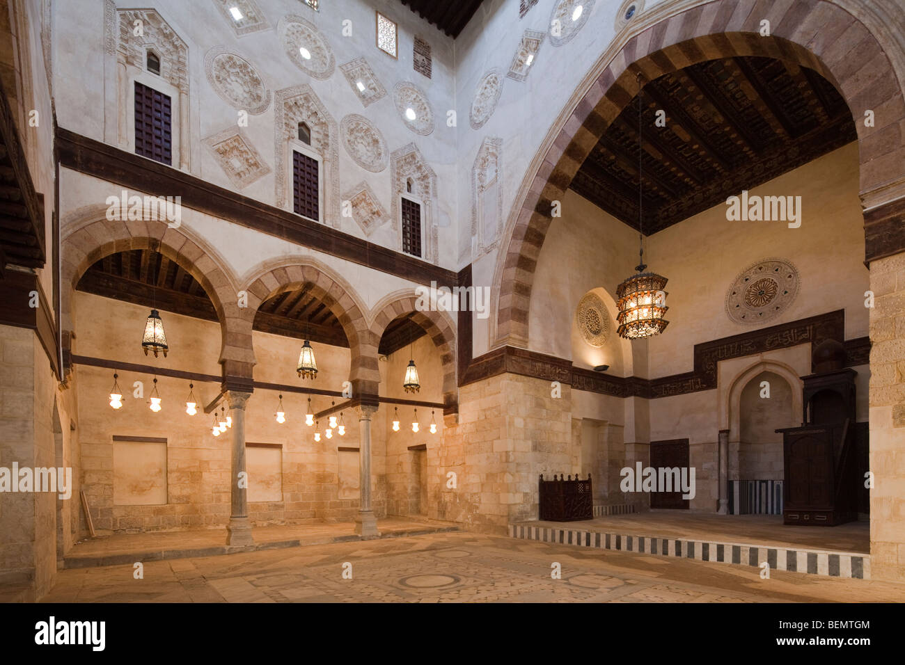 prayer hall, complex of Aslam al-Silahdar, Cairo, Egypt Stock Photo