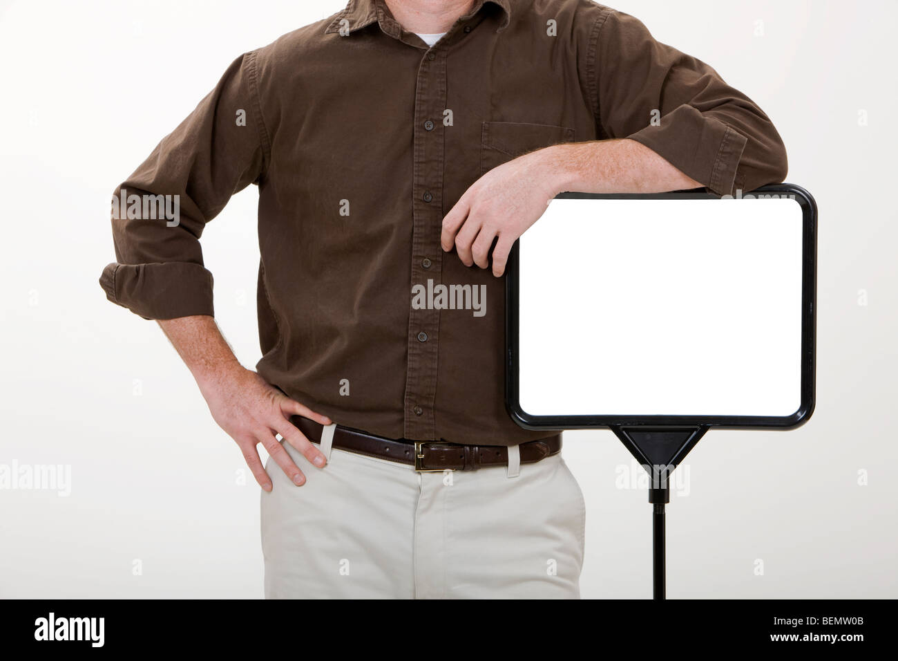 Blank sign for adding your own text Stock Photo