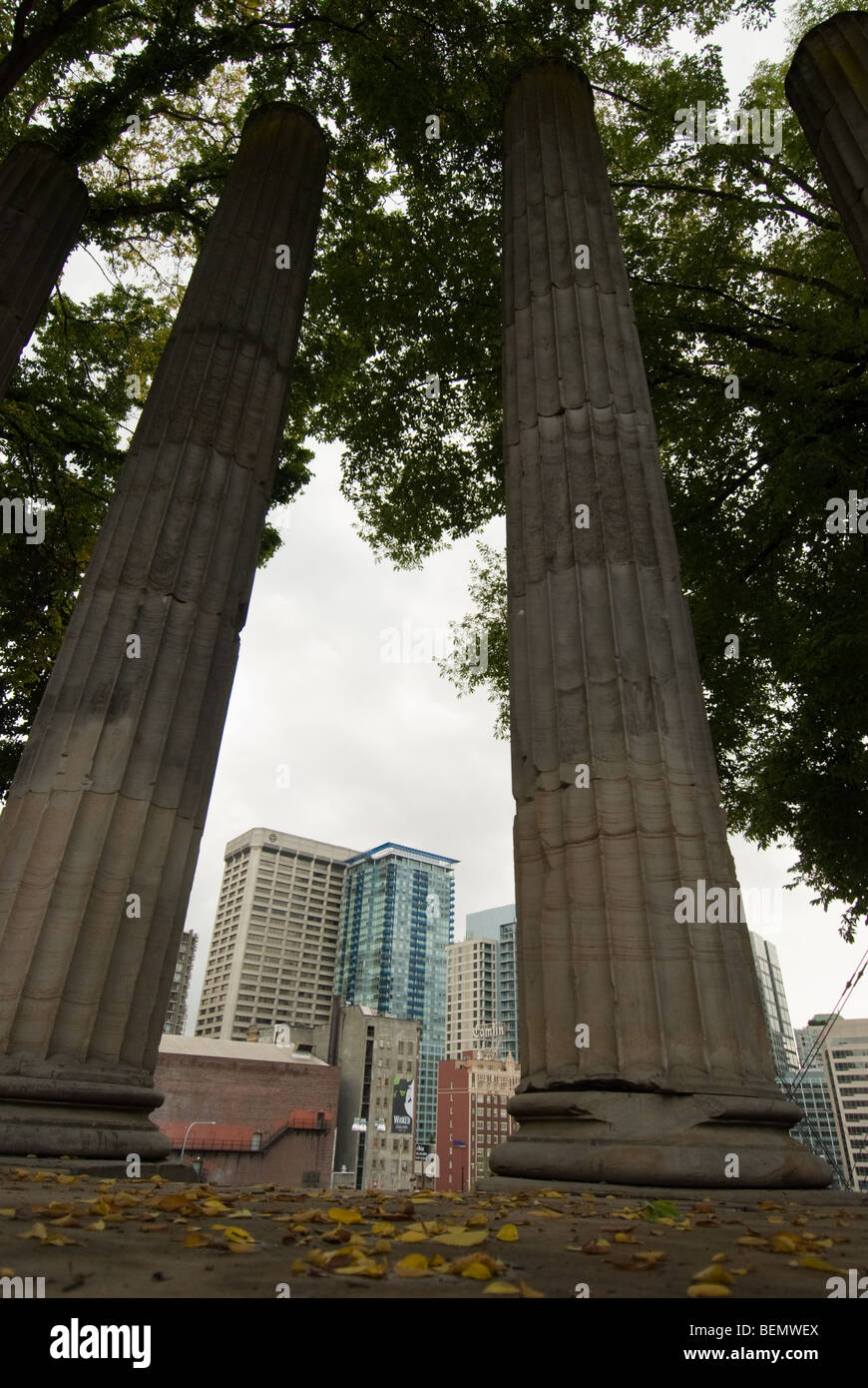 Seattle's Plymouth Pillars Park Stock Photo Alamy