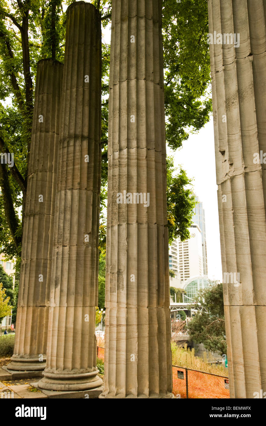 Seattle's Plymouth Pillars Park Stock Photo Alamy