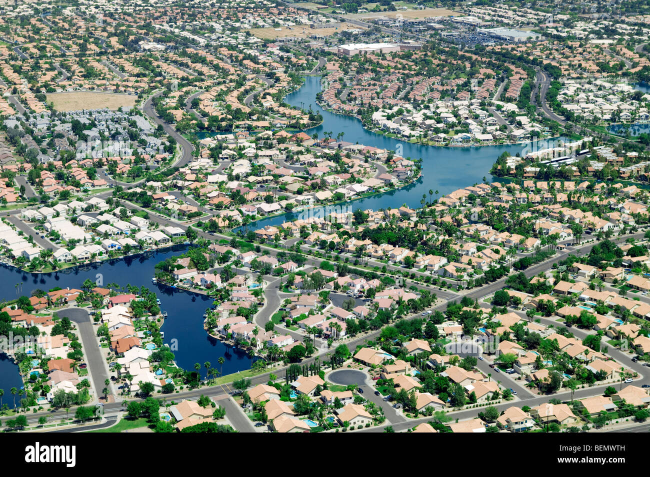 Aerial view of an American suburb Stock Photo Alamy
