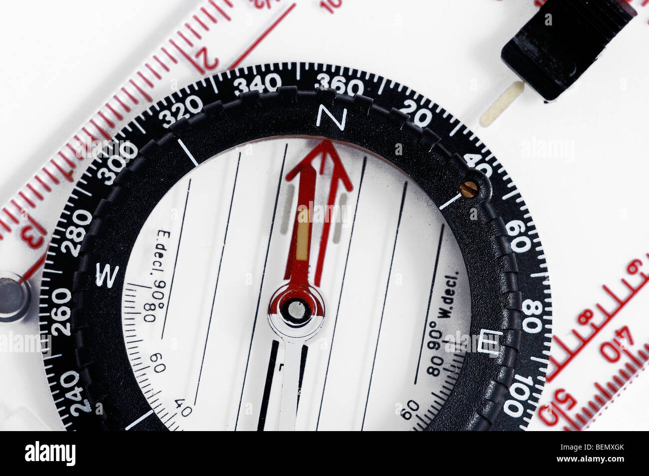 Close up compass on white background, orientation Stock Photo - Alamy