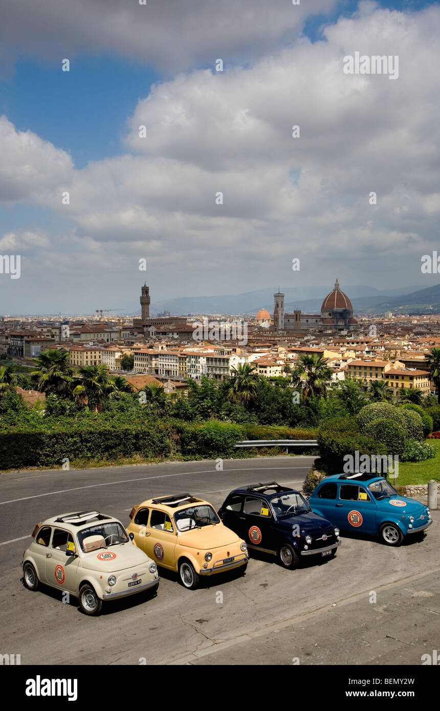 Fiat 500 tour of Florence, Italy Stock Photo - Alamy