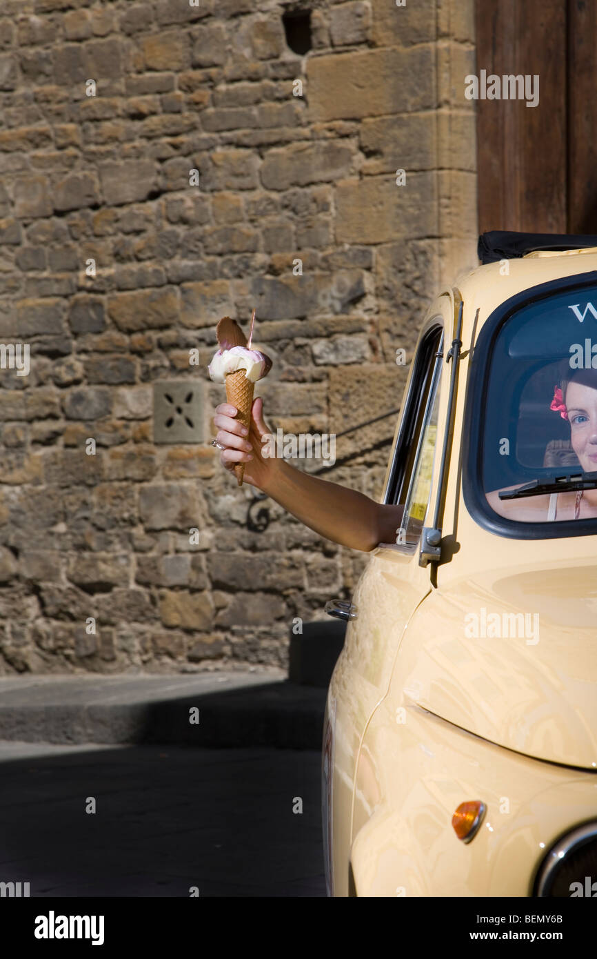 Fiat 500 tour of Florence, Italy Stock Photo - Alamy