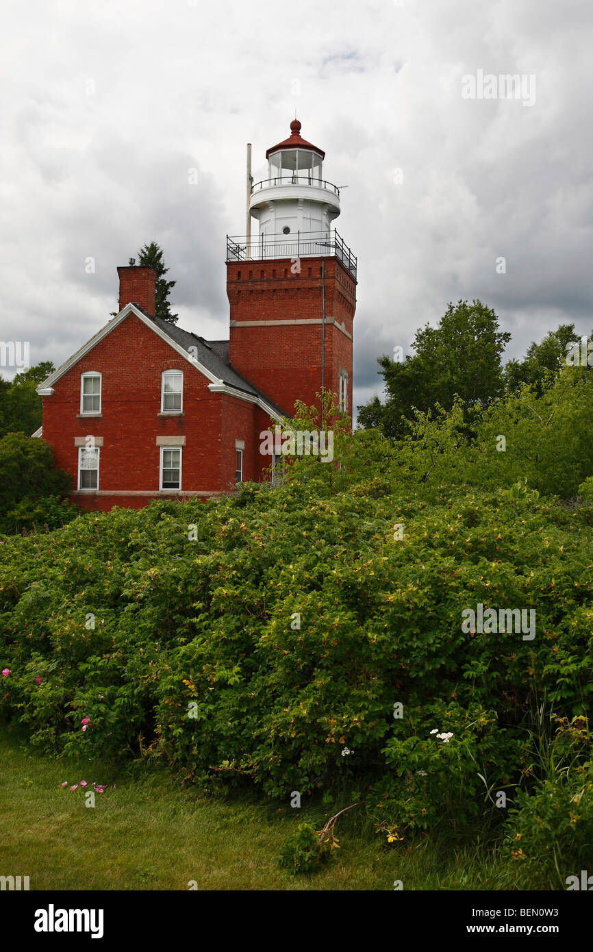 Big Bay Point Lighthouse in Michigan Upper Peninsula USA Stock Photo