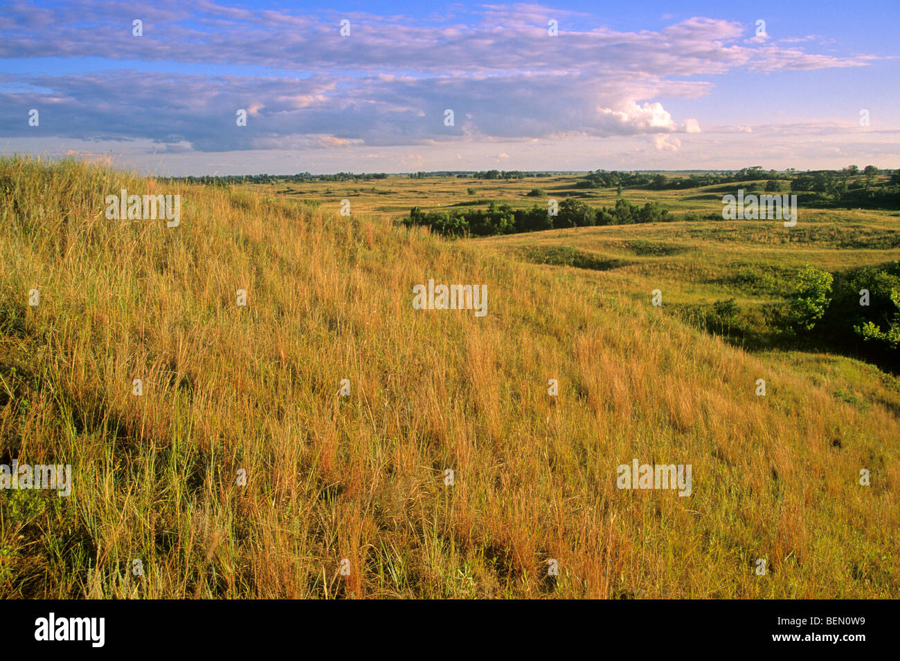 Prairie hill overlooking North Country Trail at Sheyenne National
