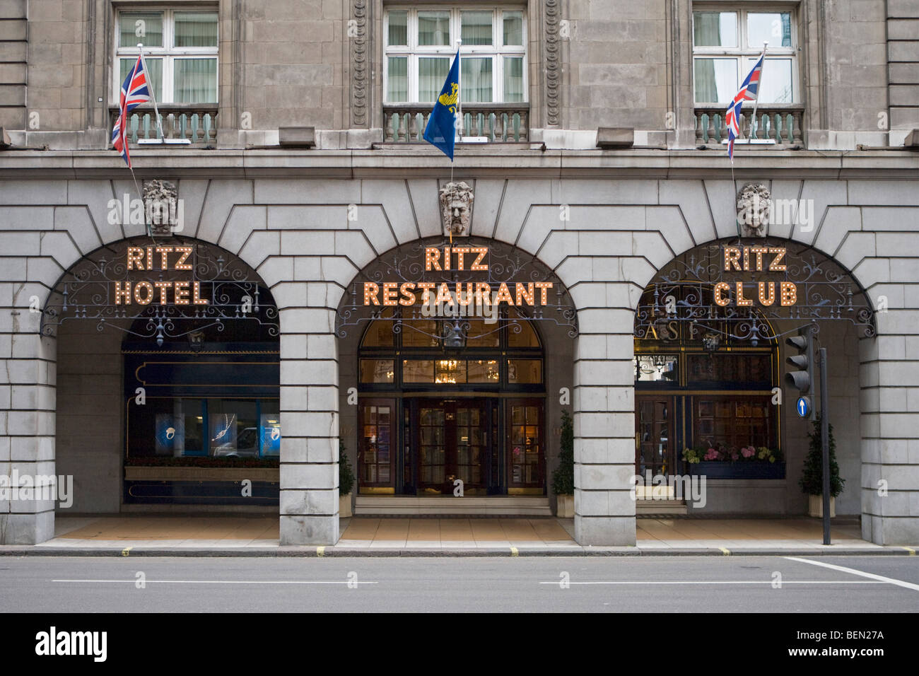 Frontage of Ritz Hotel, Piccadilly, London, England Stock Photo