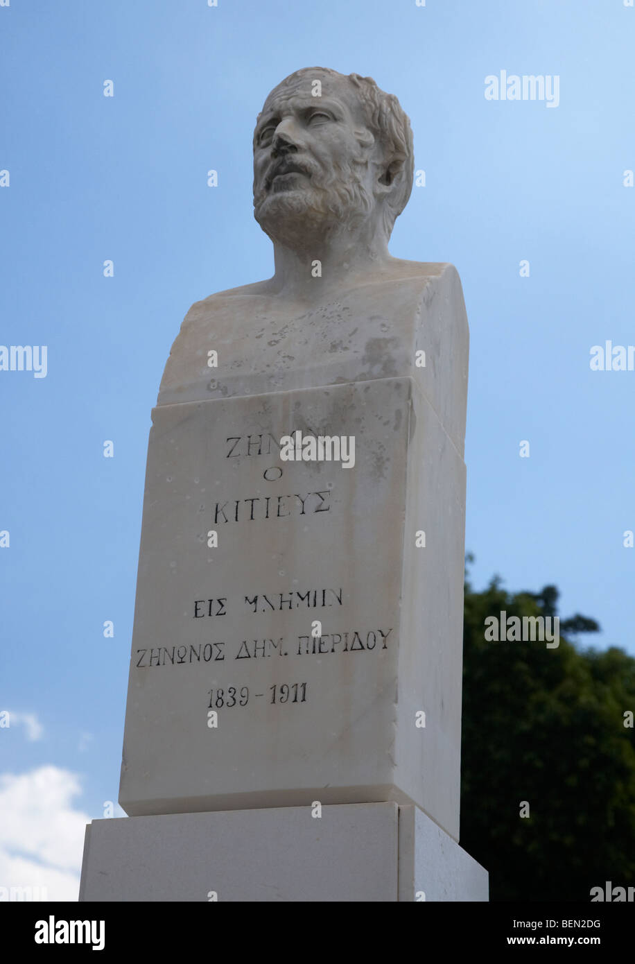 Zenon of Kition bust of the cypriot scholar in Larnaca Republic of ...