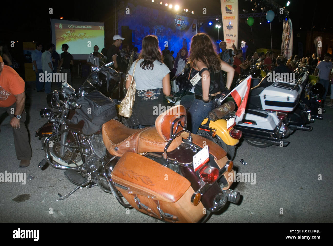 Harley Davidson owner group Beirut Lebanon Stock Photo