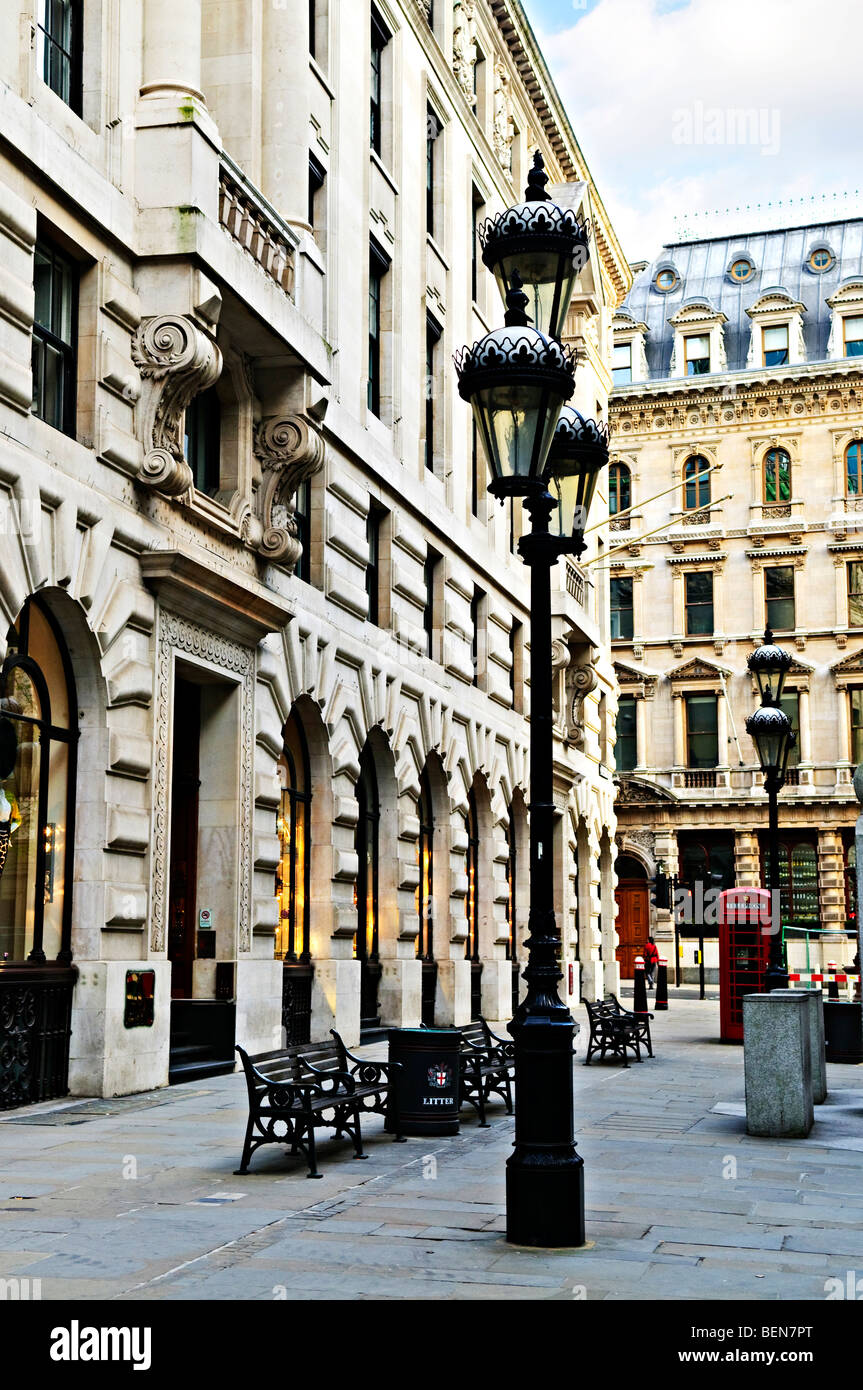 Old buildings on pedestrian street in city of London Stock Photo