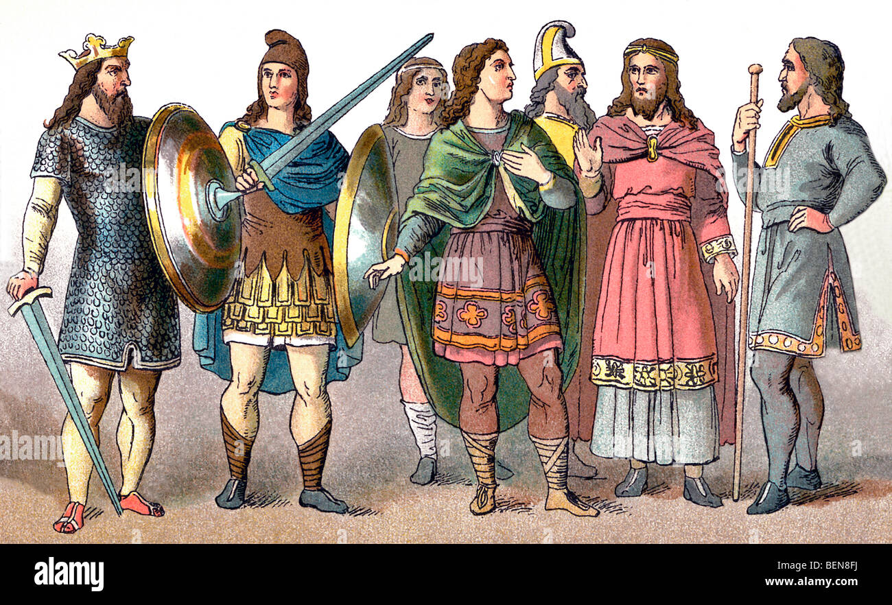 Anglo Saxon warriors and kings Stock Photo