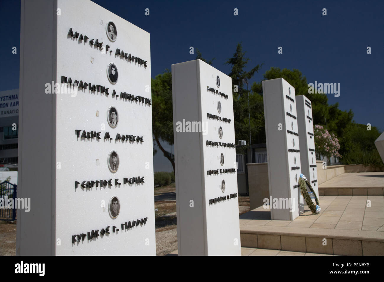 memorial to those in the eoka anti british uprising and 1974 turkish conflict larnaca republic of cyprus europe Stock Photo