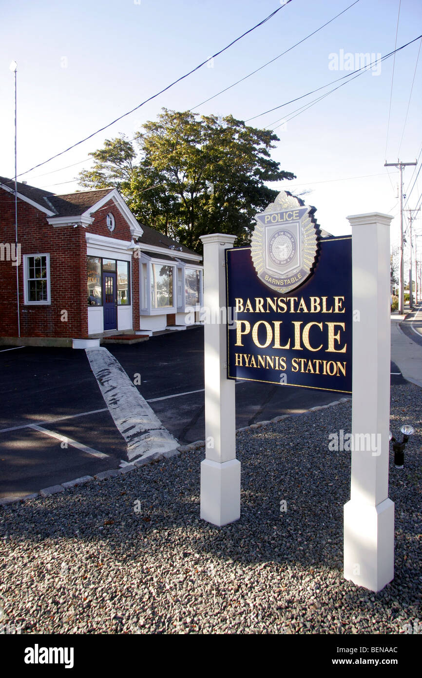 Barnstable police station at Hyannis, Cape Cod, Massachusetss, USA Stock Photo