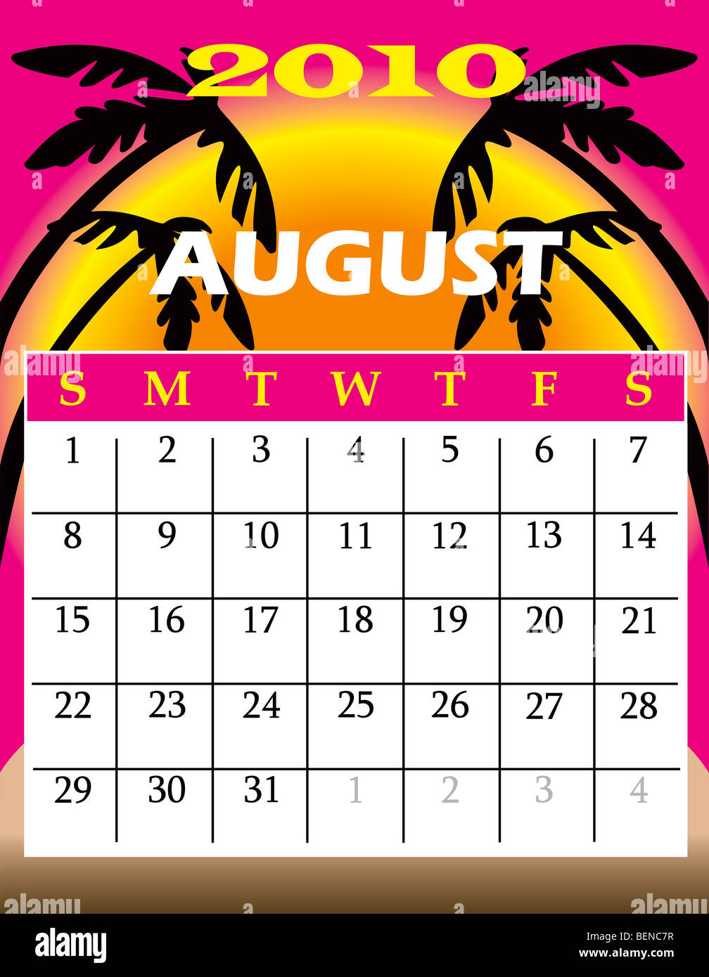Vector Illustration of 2010 Calendar with a monthly, I have all 12 months designed seperately or all 12 months in a single desig Stock Photo