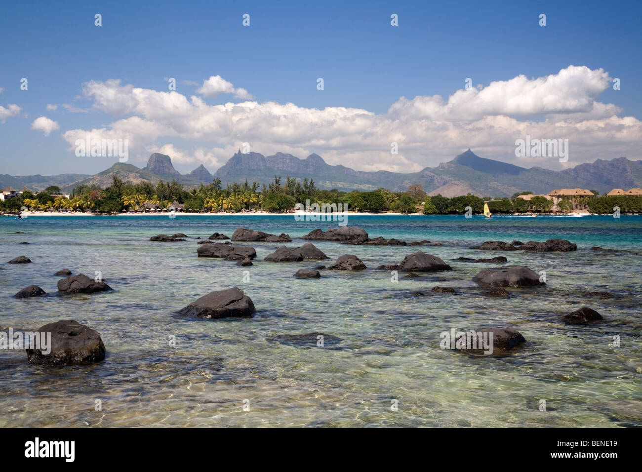 Baie du Tombeau with Pieter Both Mountain in background Stock Photo Alamy