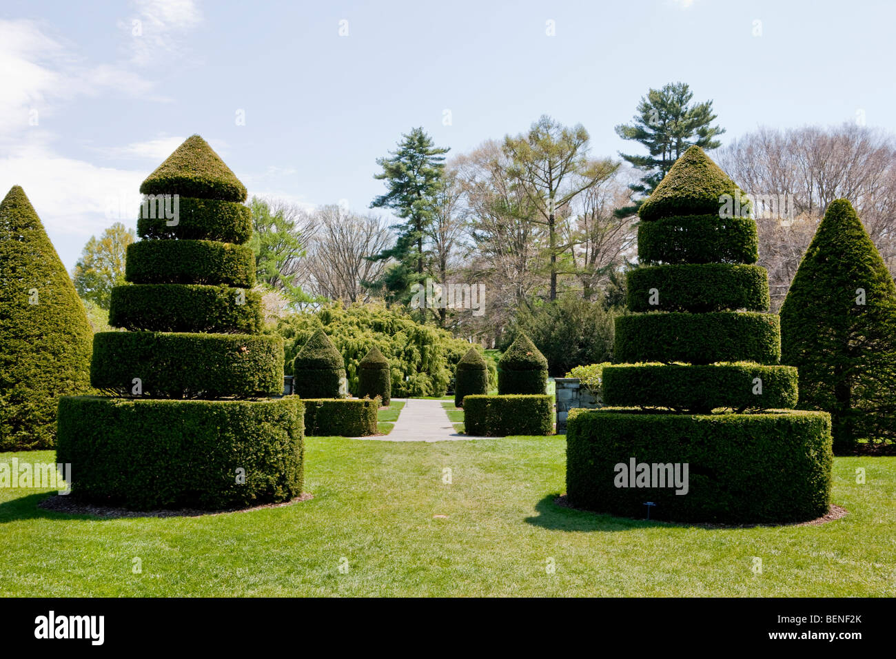 The topiary garden at Longwood Gardens, Pennsylvania, USA Stock Photo